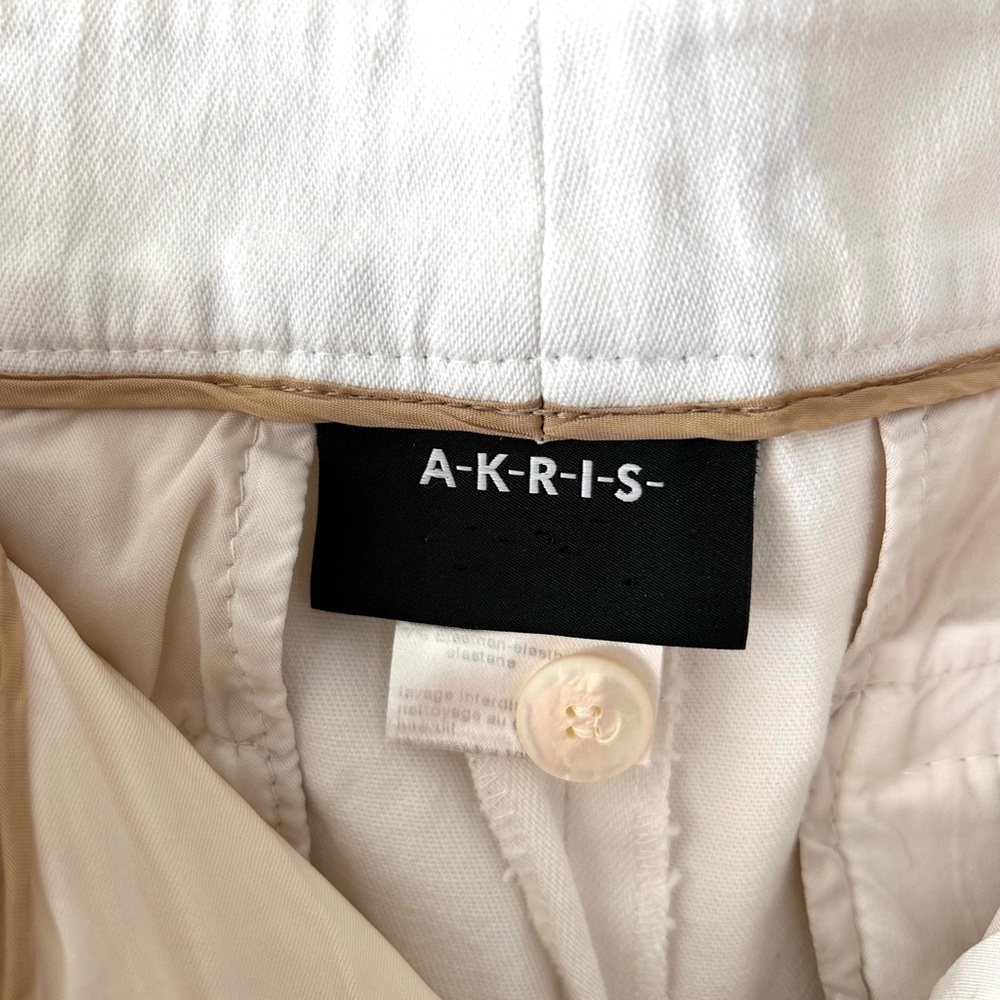 AKRIS PUNTO Cotton-Blend Straight Leg White Trousers | US 6 - Picture 2 of 7